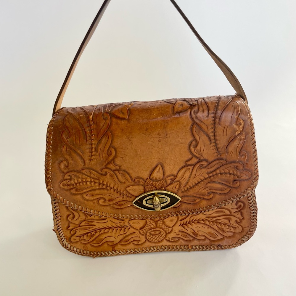 Vintage Hand-Tooled Leather Western Purse